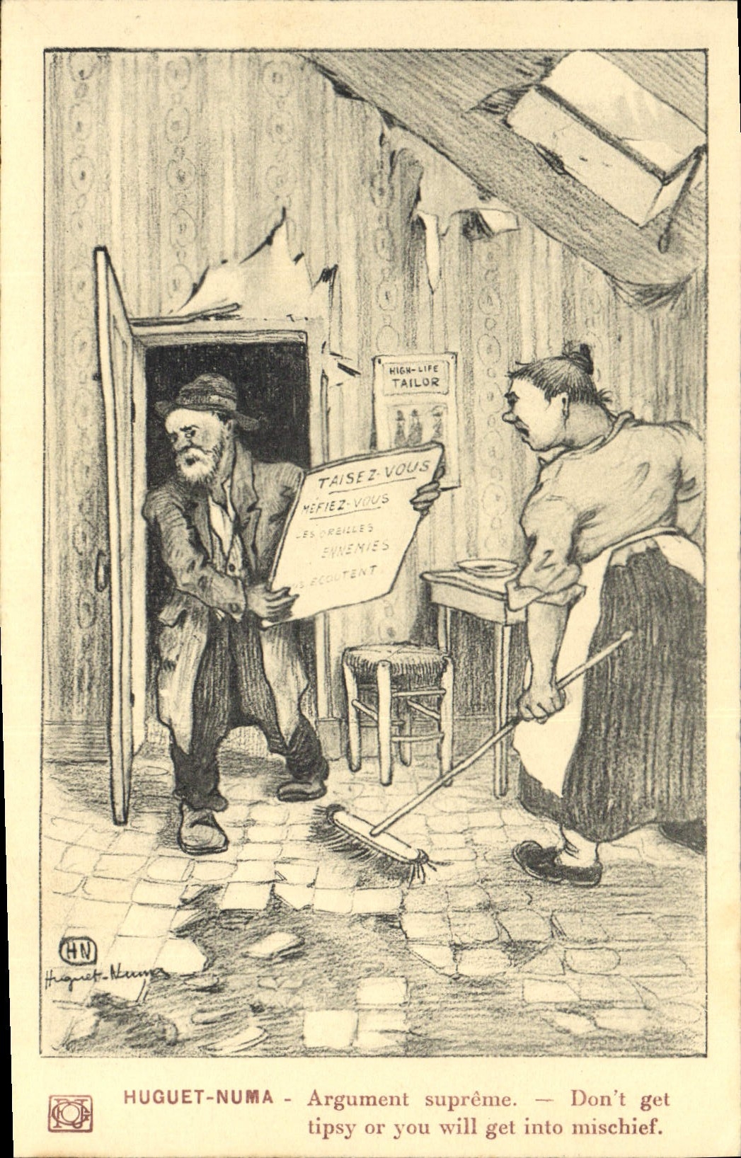 CPA Politique Satirique Huguet Numa Argument supreme