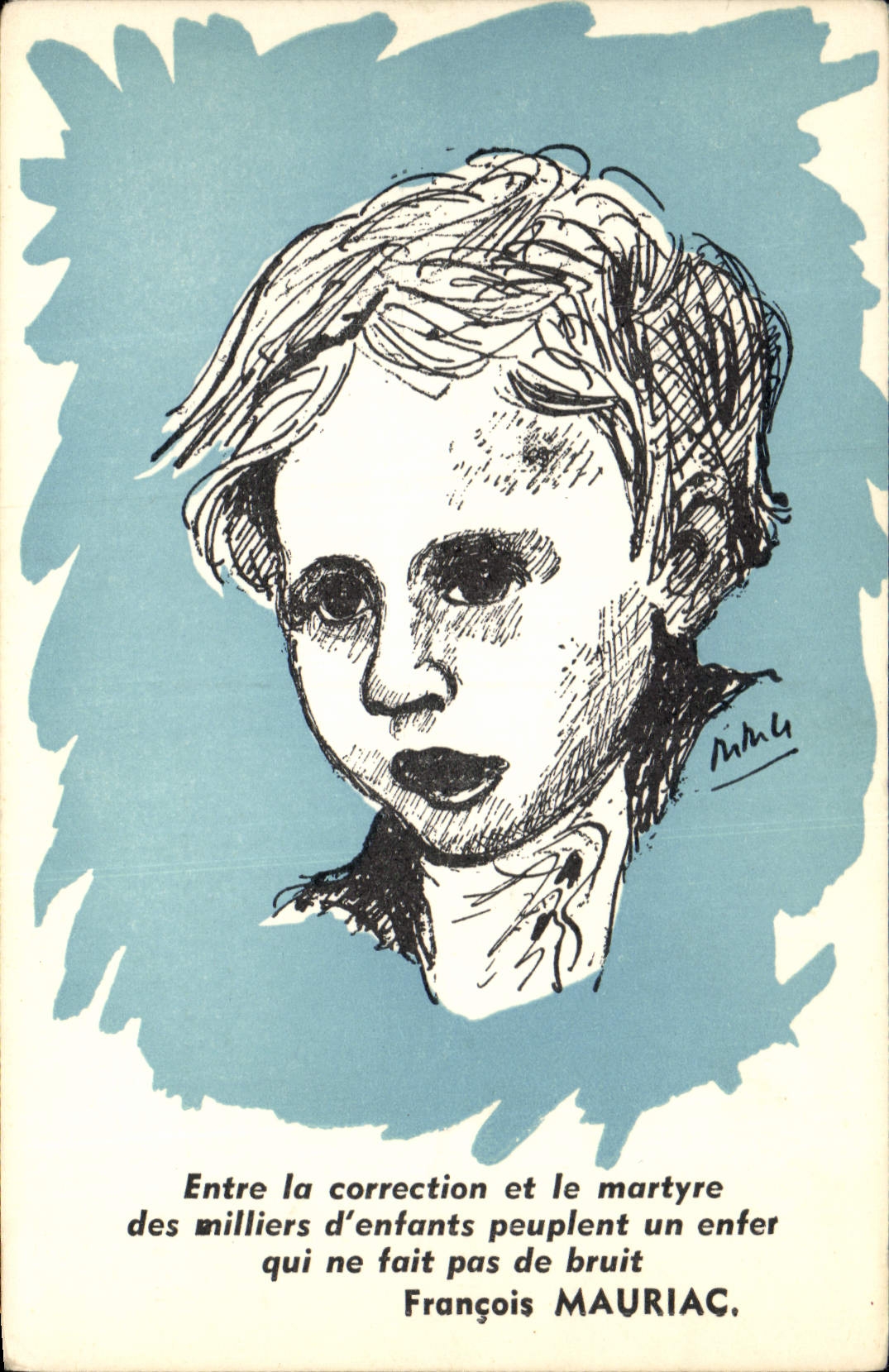 CPA Politique Satirique Enfants Francois Mauriac Sauvegarde de l'enfance