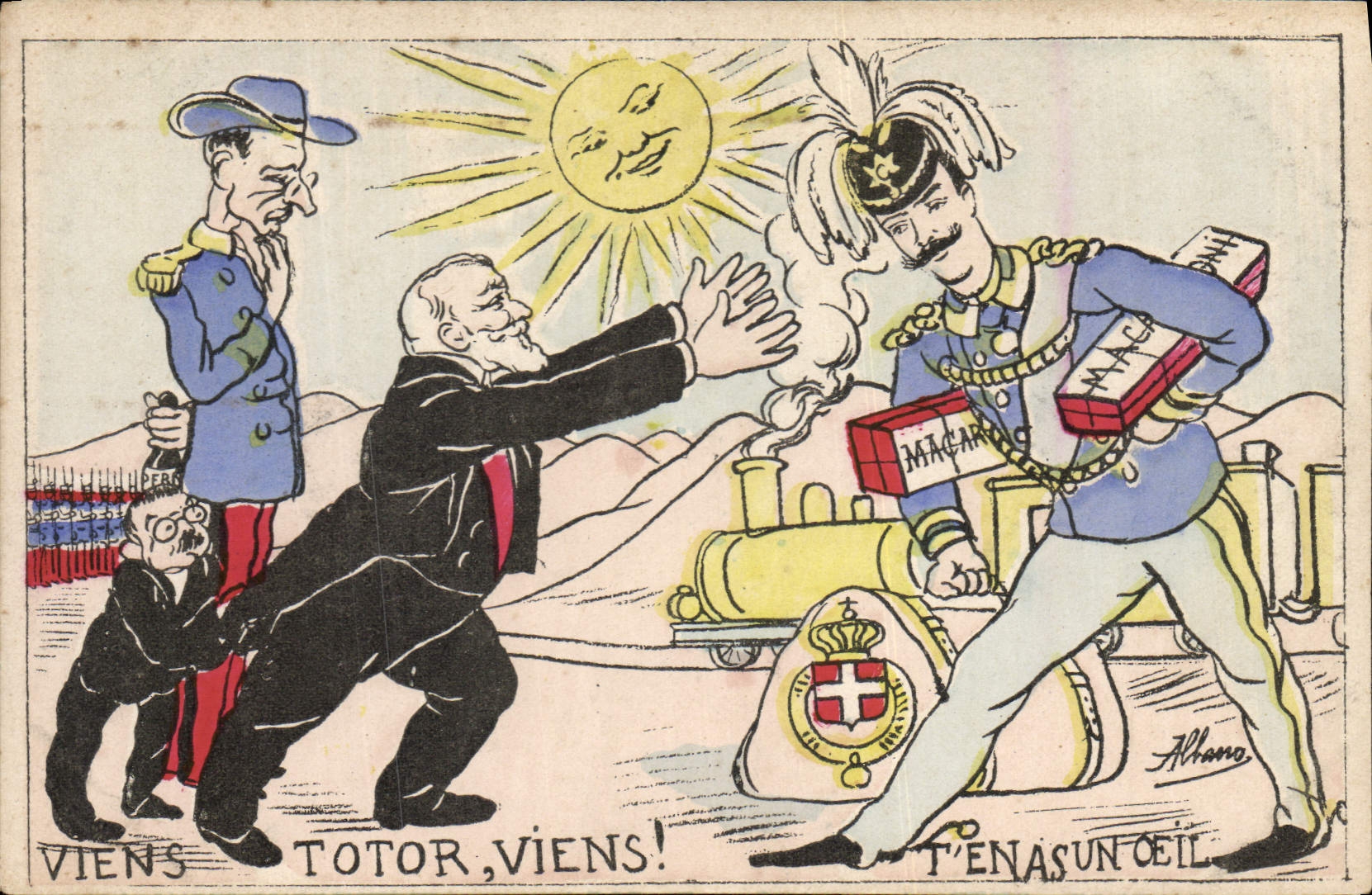 CPA Politique Satirique Viens Totor 