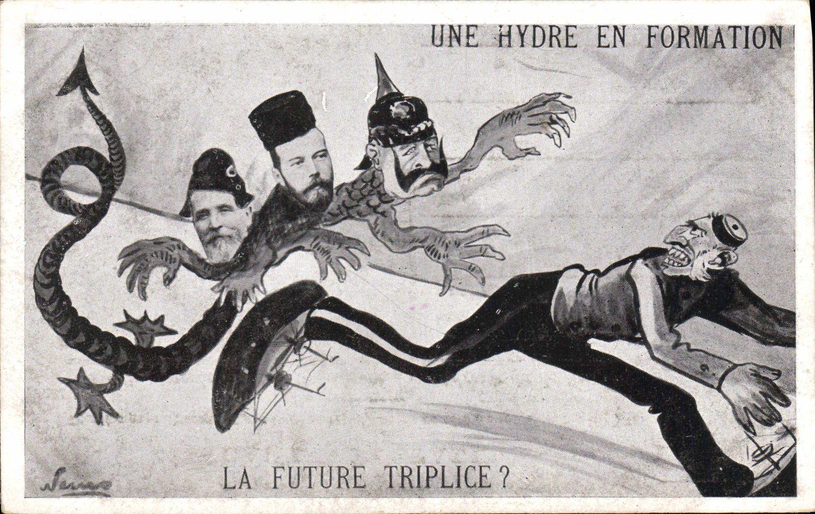 CPA Politique Satirique Une hydre en formation La future triplice 