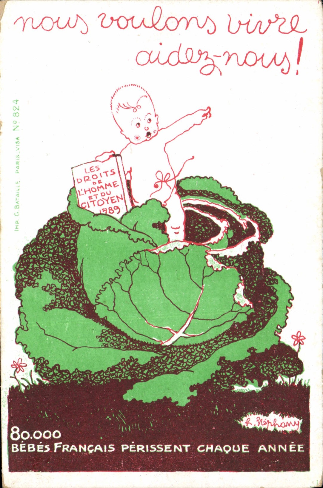 CPA Politique Satirique 80000 bebes perissent chaque annee