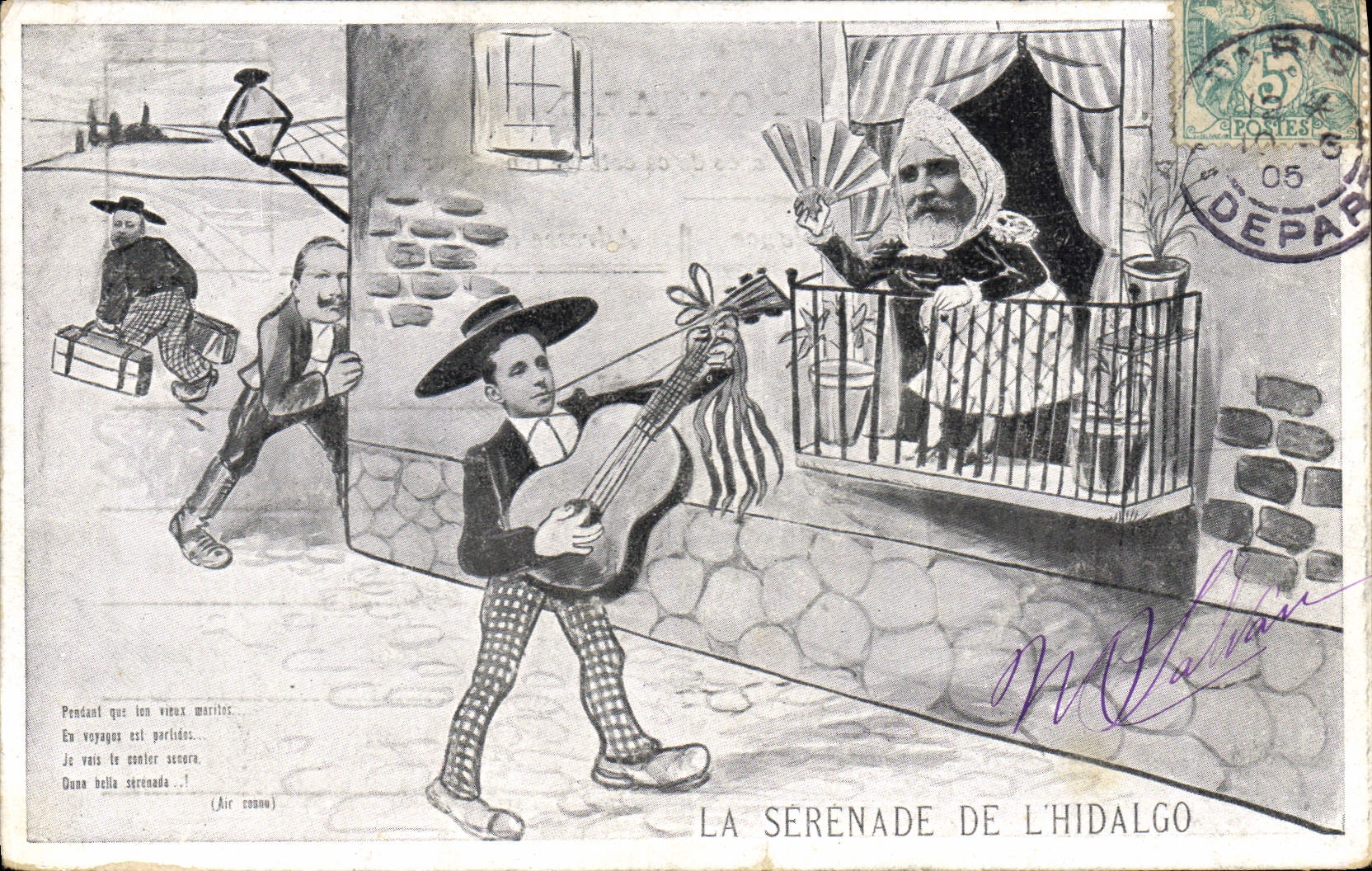 CPA Politique Satirique La serenade de l'Hidalgo Alphonse XIII Loubet
