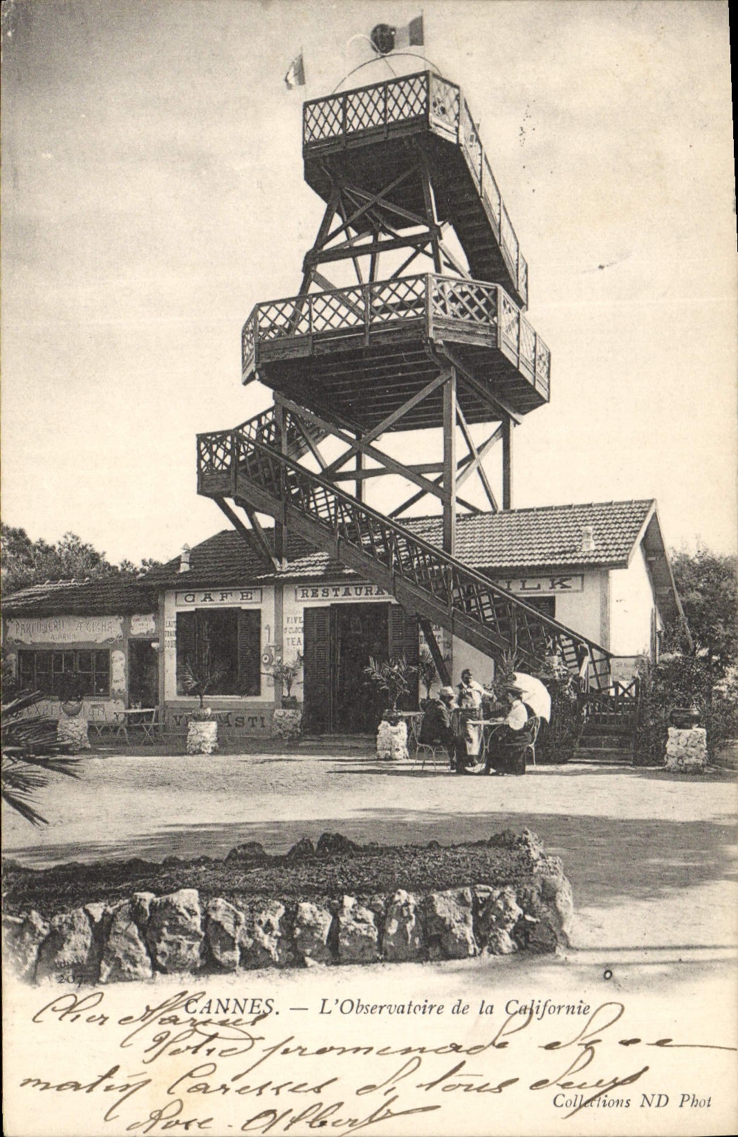 Astronomía de Cannes de la POSTAL de la VENDIMIA el observatorio de California