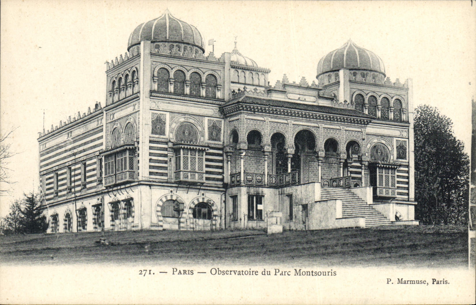 VINTAGE POSTCARD Astronomy Paris Observatory of the Montsouris park