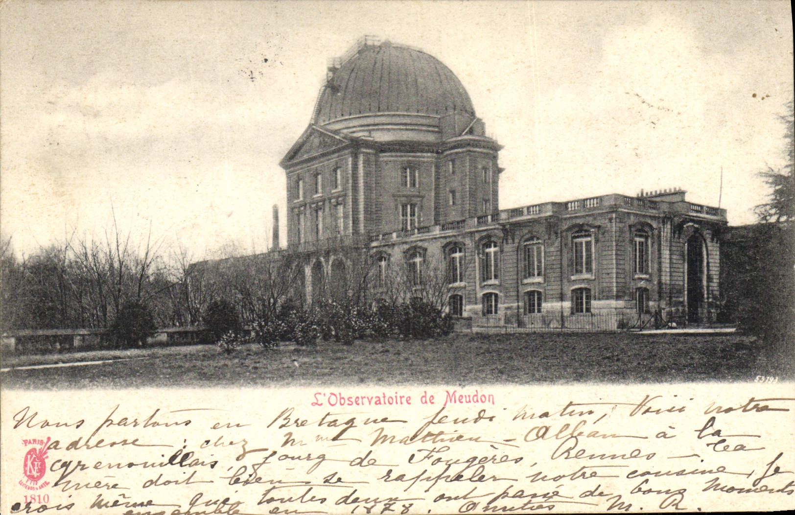 VINTAGE POSTCARD Astronomy Meudon Observatory