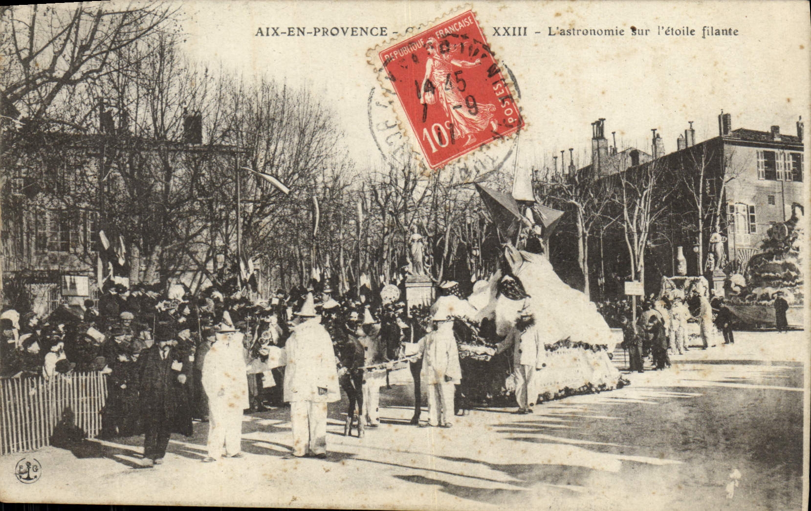 VINTAGE POSTCARD Aix Astronomy in Provence astronomy on slipping by star