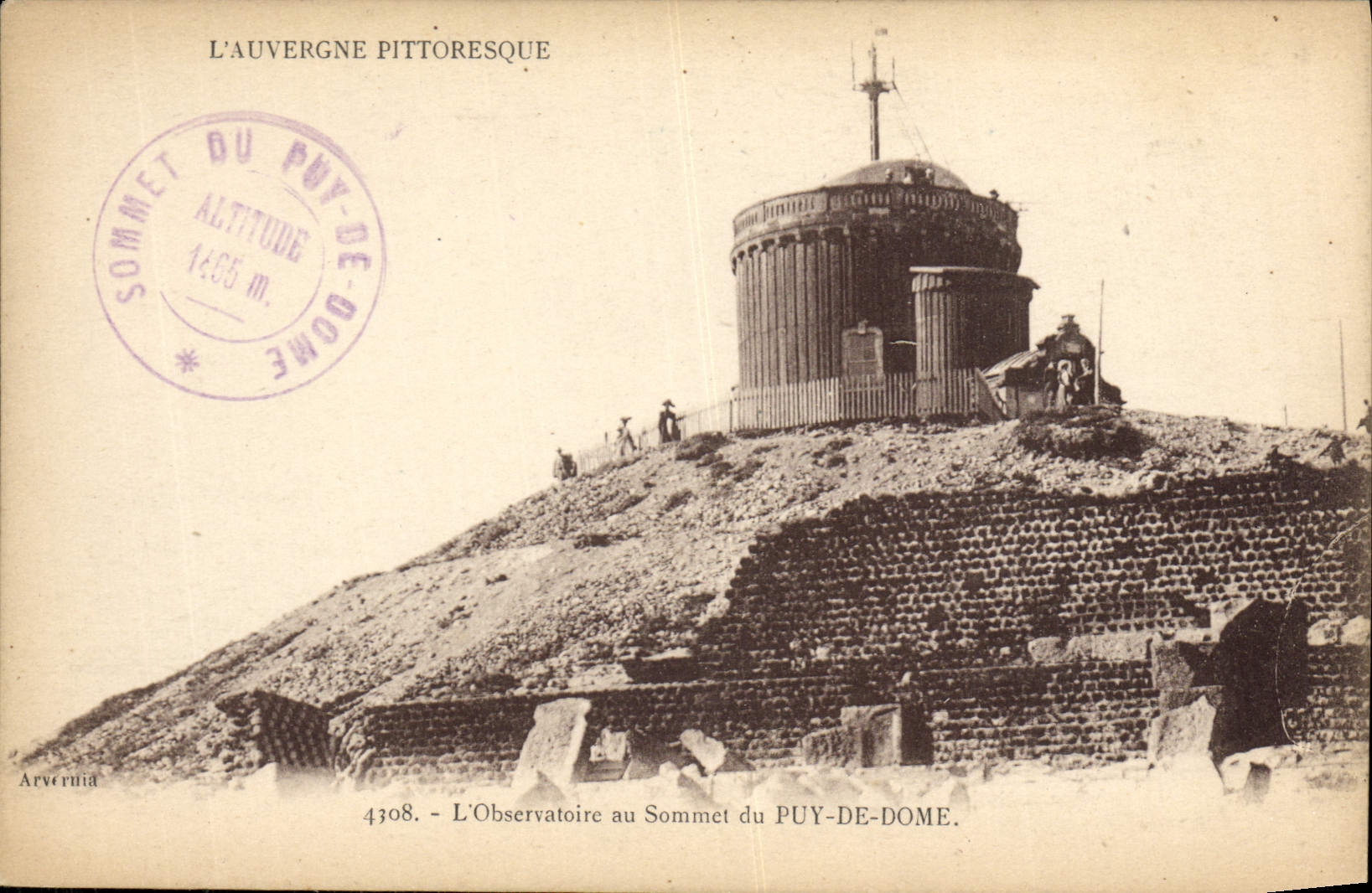 VINTAGE POSTCARD Auvergne Astronomy the Observatory at the top of Puy de Dome