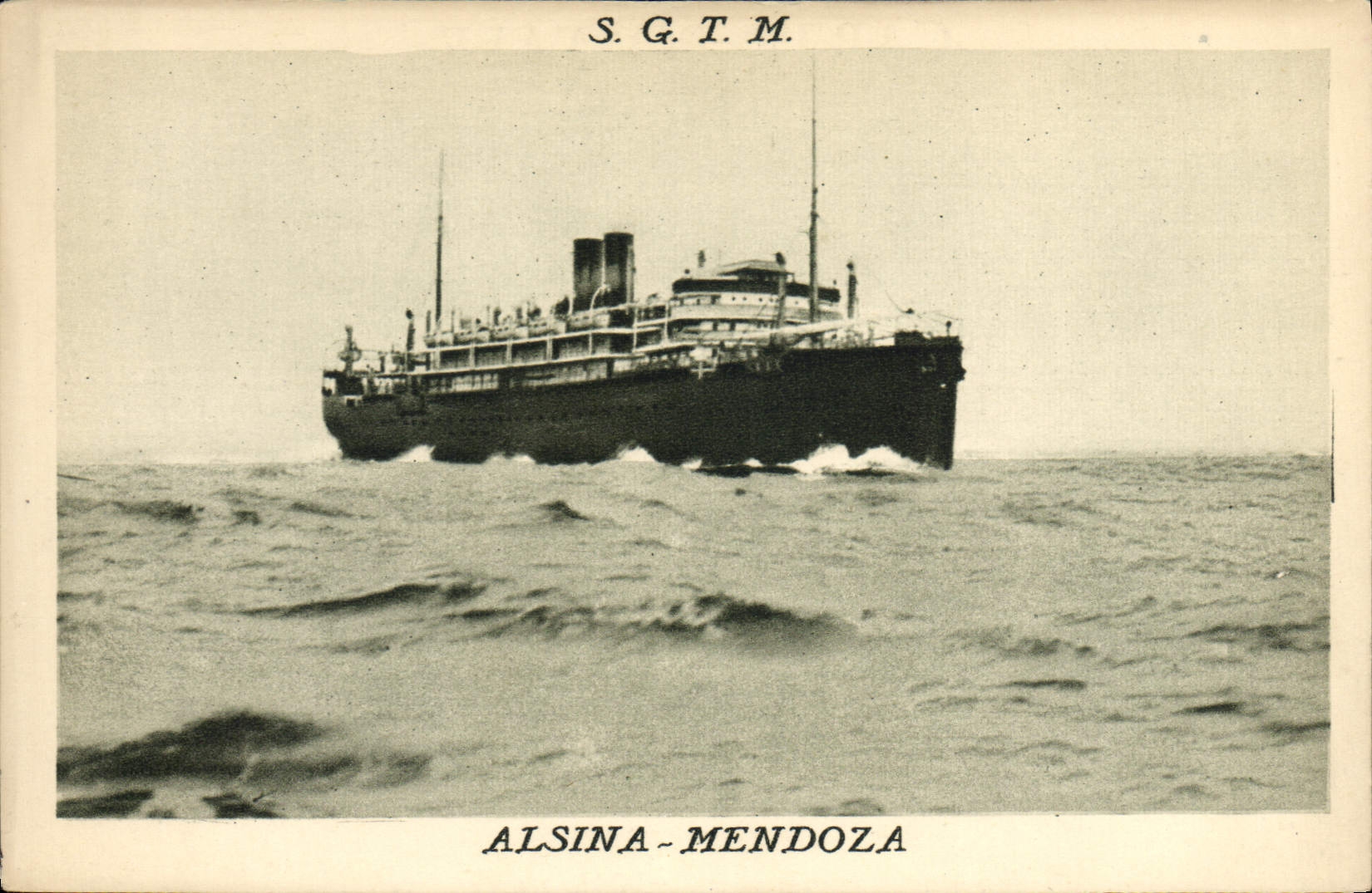 VINTAGE POSTCARD Boat SGTM Alsina Mendoza