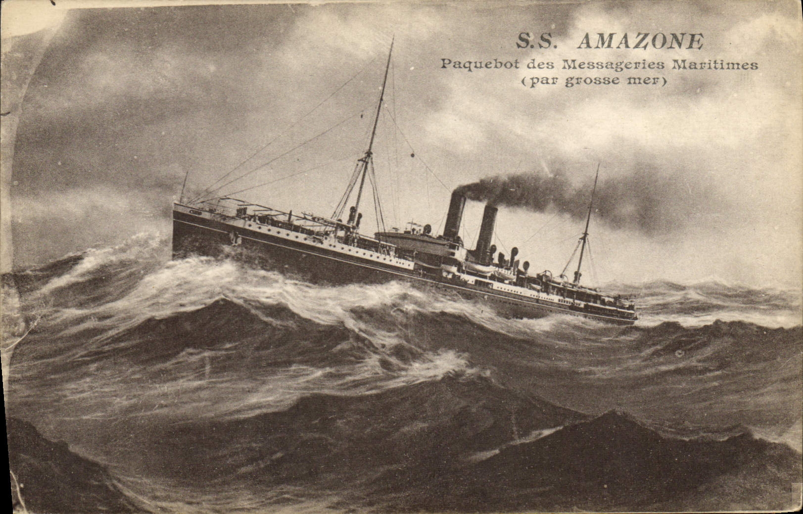 CPA Bateau SS Amazone Paquebot des Messageries Maritimes 