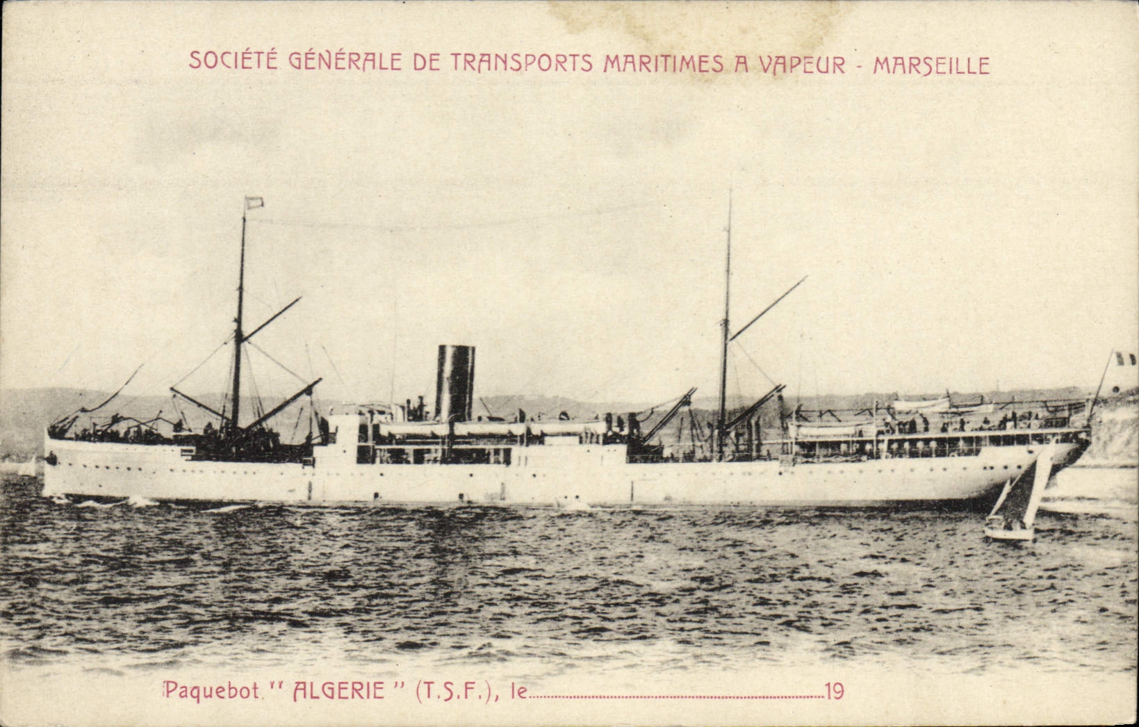 CPA Bateau Paquebot Algerie TSF