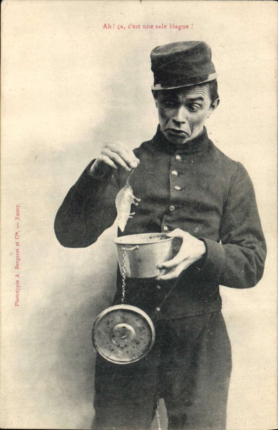 Ratón de Militaria del soldado del hombre de la fantasía de la POSTAL de la VENDIMIA