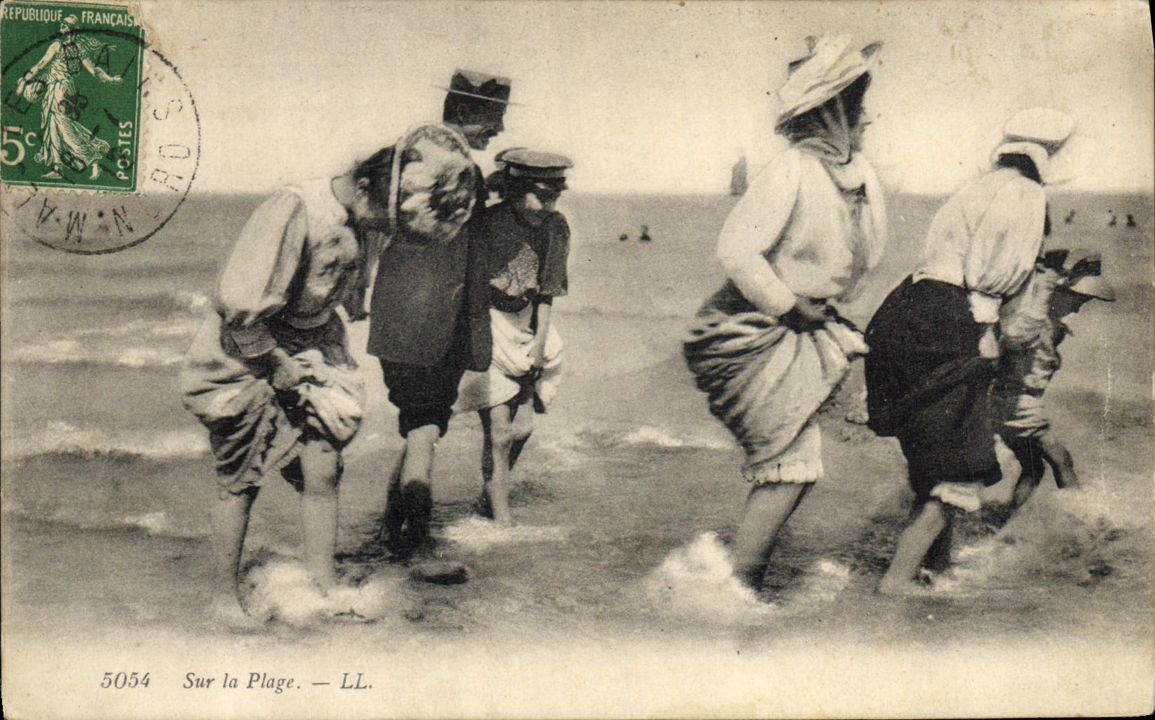 VINTAGE POSTCARD Fantasy Women On the beach