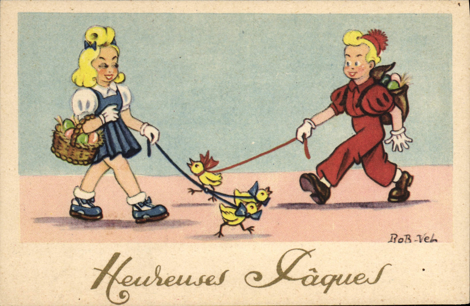 VINTAGE POSTCARD Fantasy Illustrator Children Rob Nel