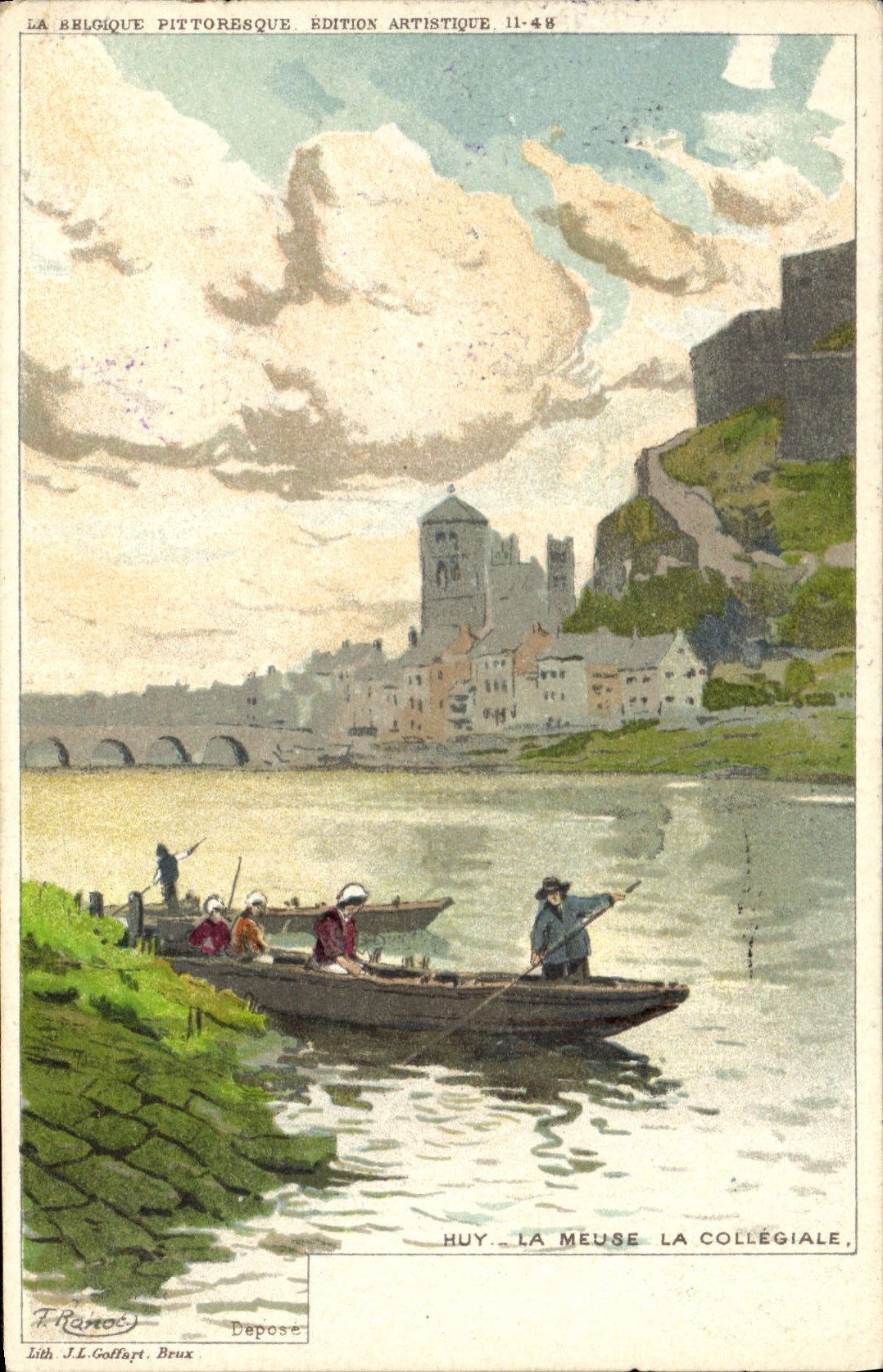 CPA Fantaisie Illustrateur Ranot Huy La Meuse La collegiale