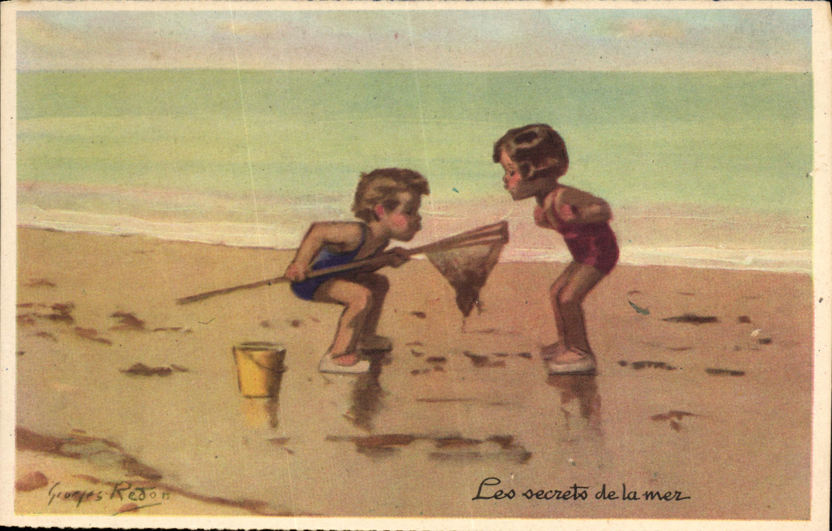 CPA Fantaisie Illustrateur Redon Enfants Les secrets de la mer