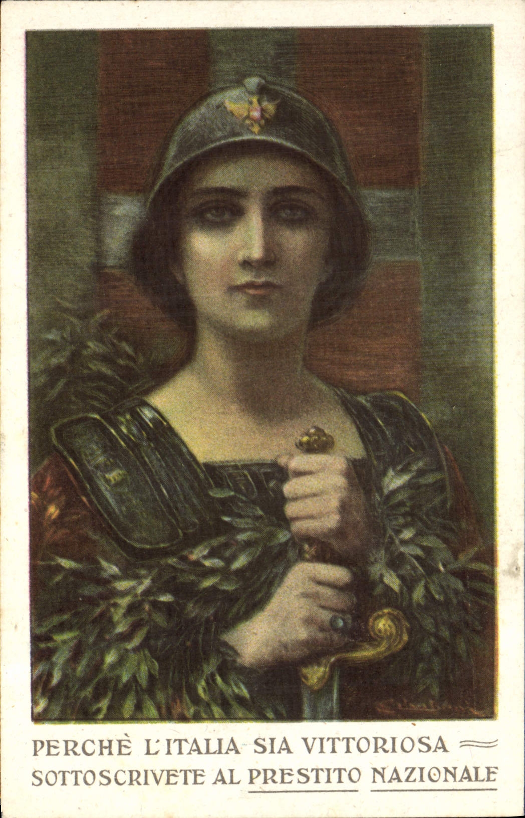 VINTAGE POSTCARD Militaria National loan Italy Italia