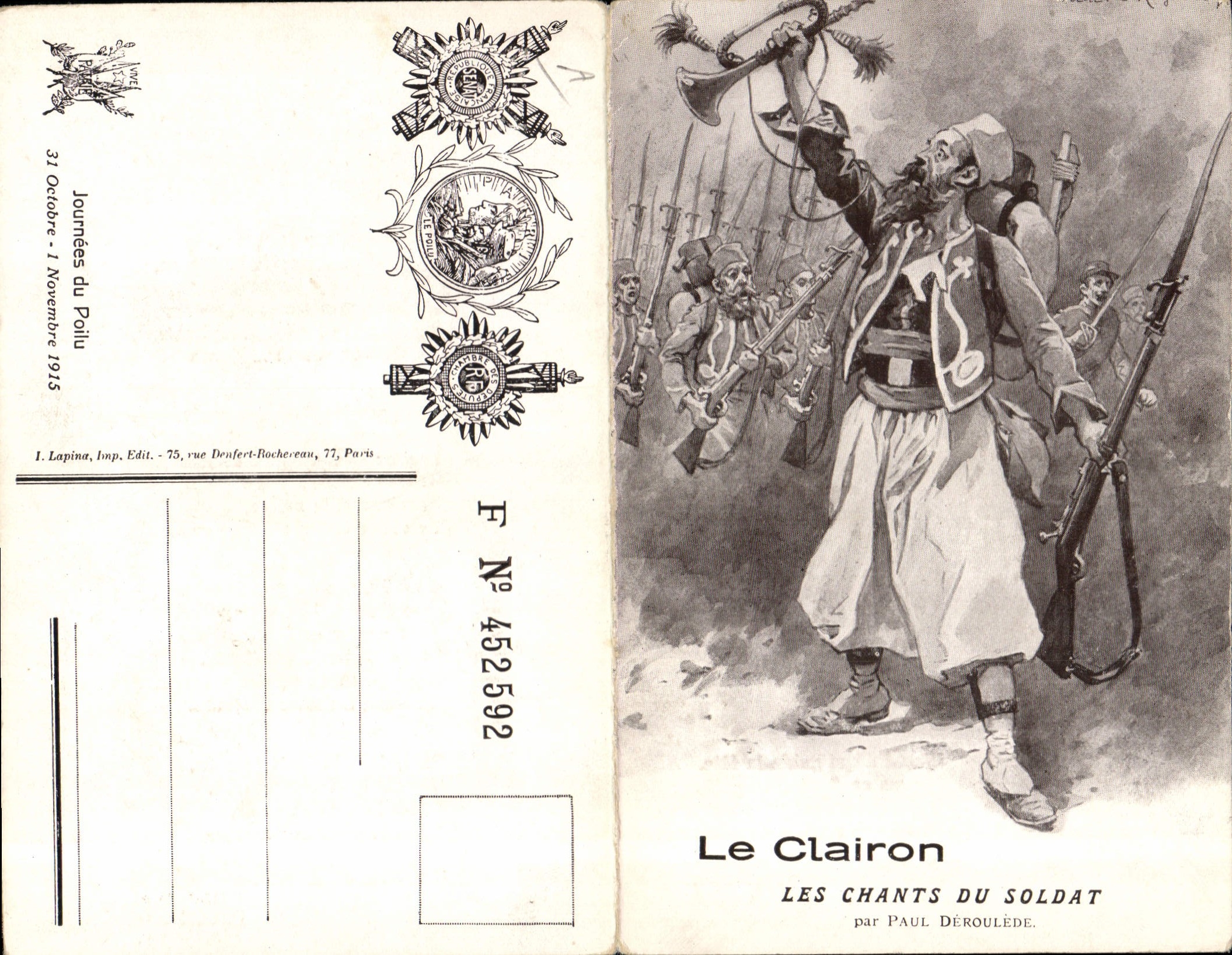 CPA Militaria Le clairon Les chants du soldat Paul Deroulede