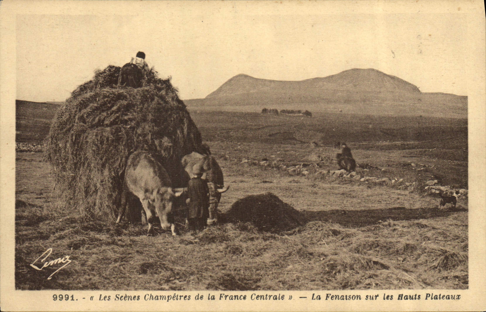 VINTAGE POSTCARD Coach the haymaking on the high plateaus