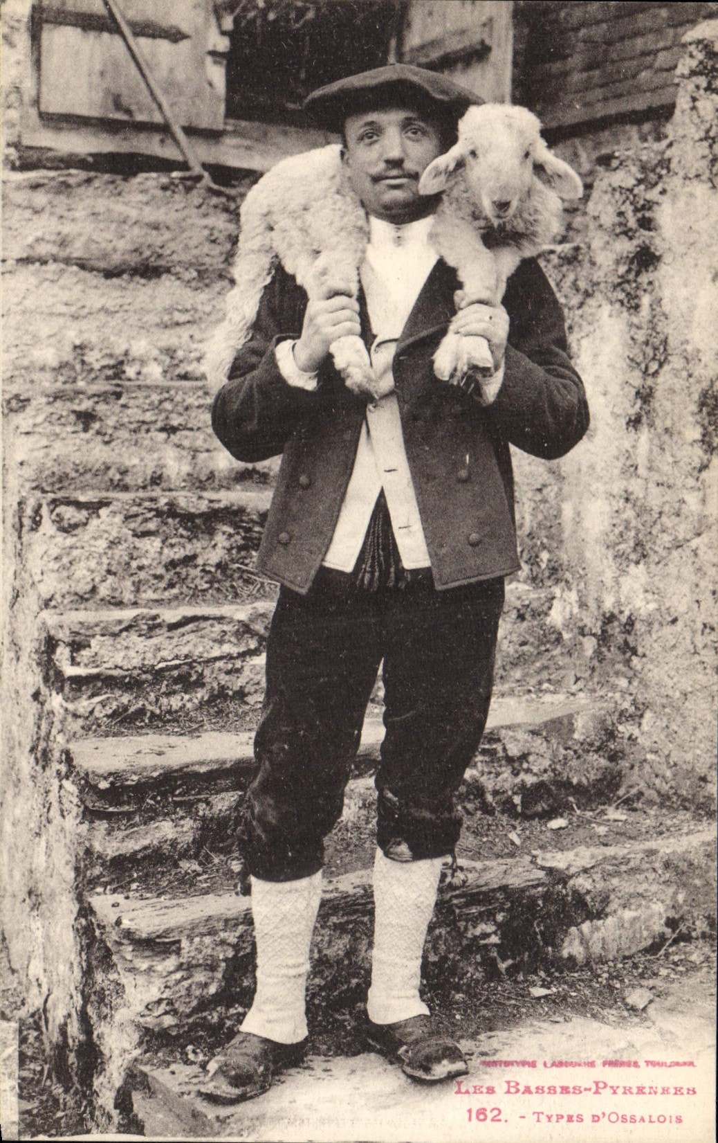 CPA Basses Pyrenees Types d'Ossalois Agneau Mouton