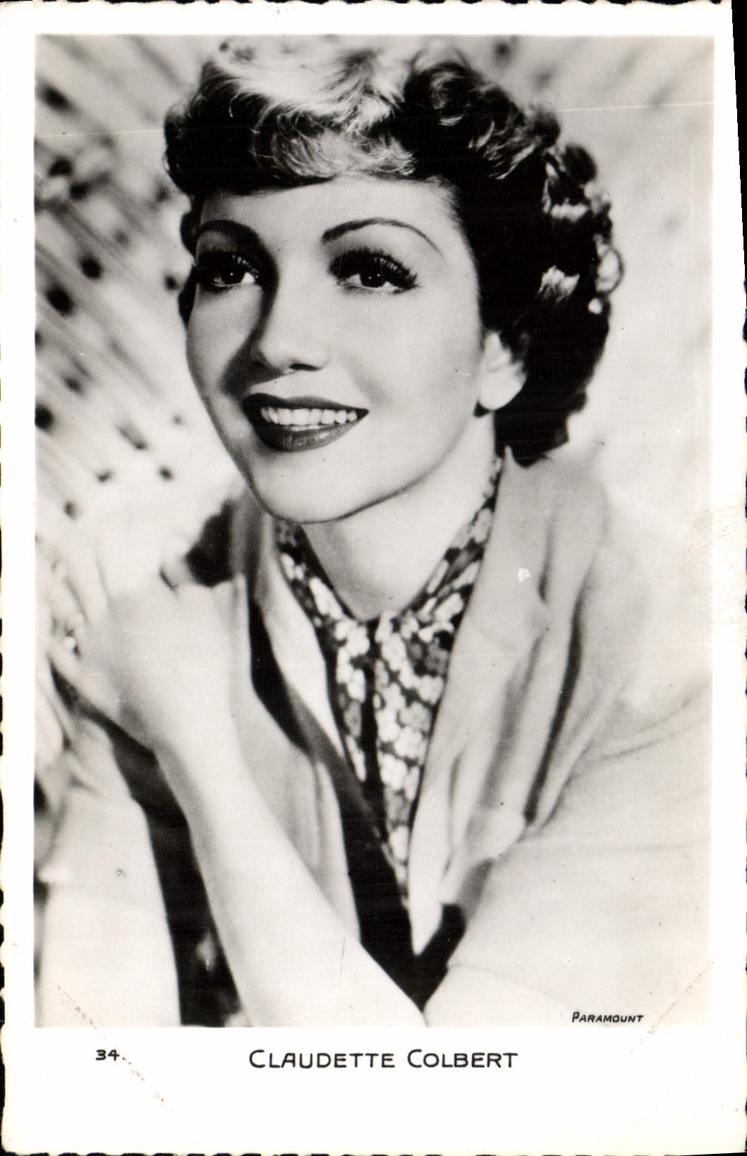 VINTAGE POSTCARD Cinema Claudtte Colbert