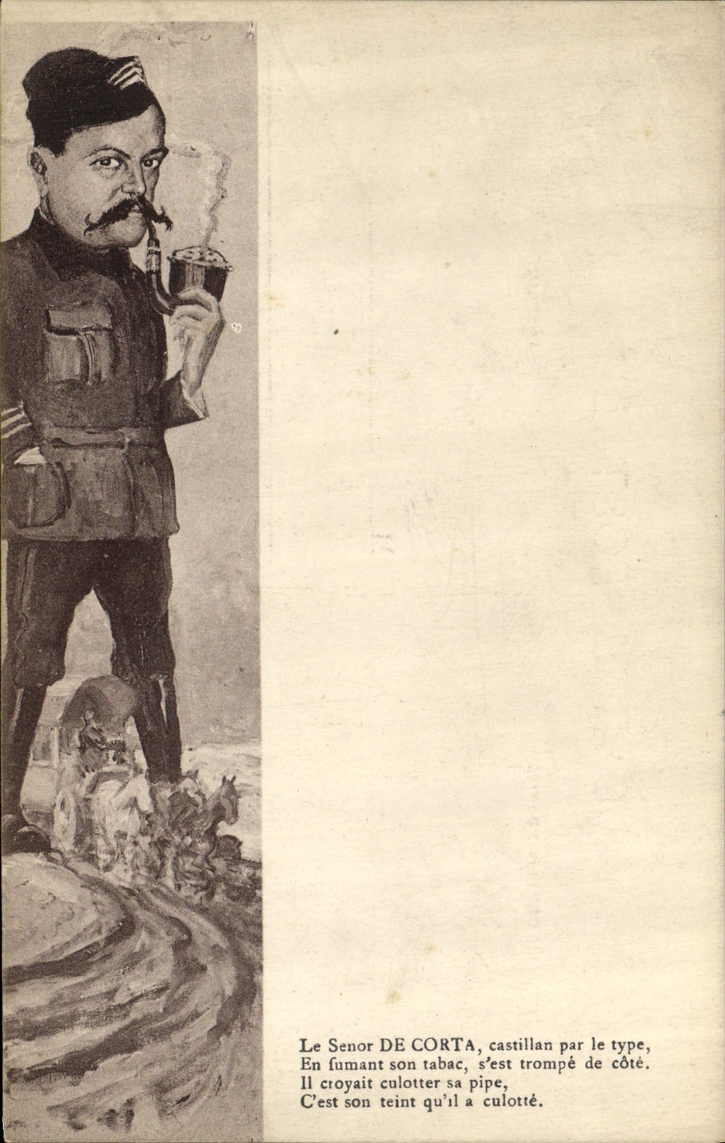 POSTAL Satirist político Senor De Corta Tobacco de la VENDIMIA