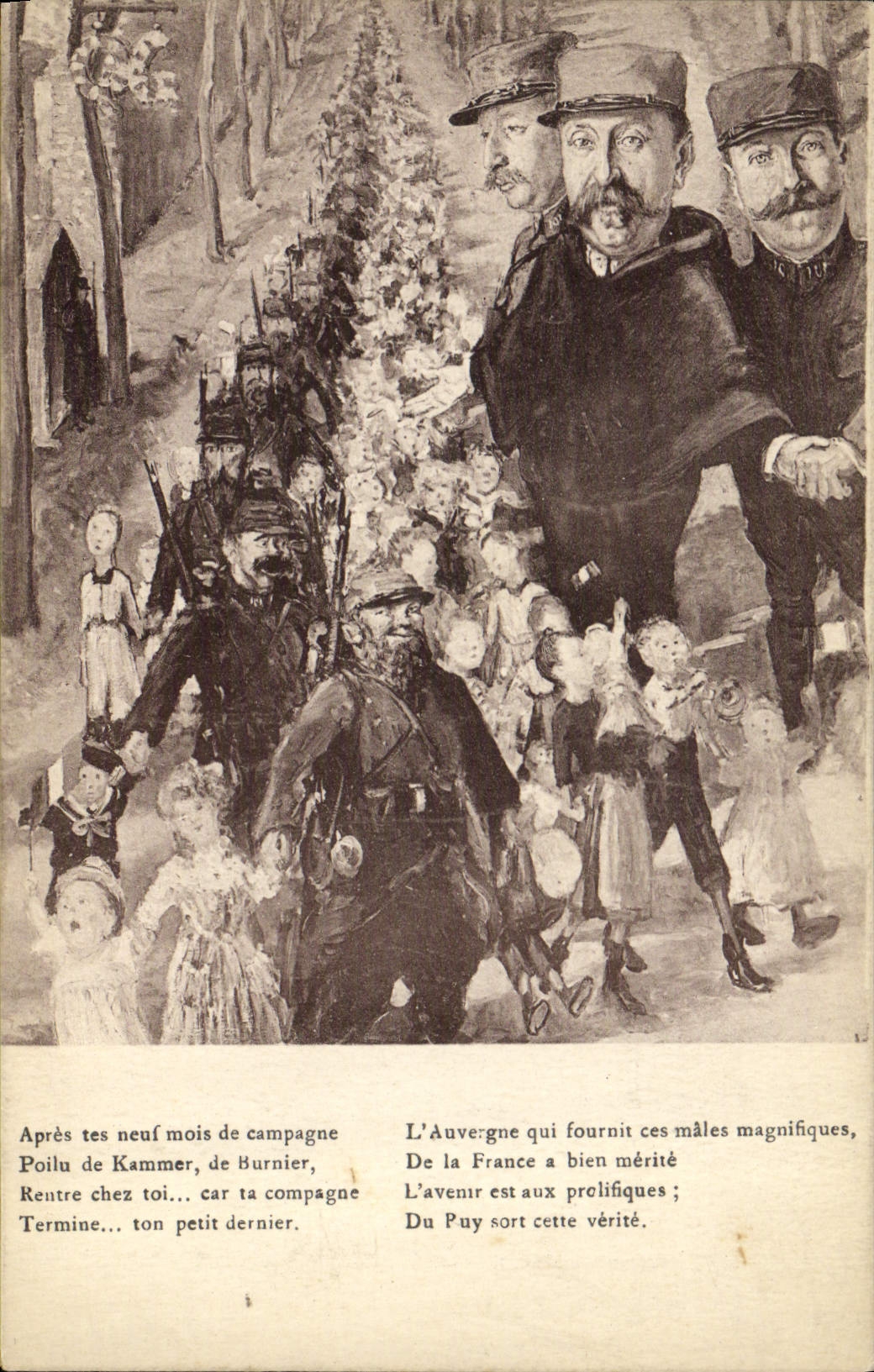 CPA Politique Satirique Campagne Poilu de Kammer Burnier Auvergne
