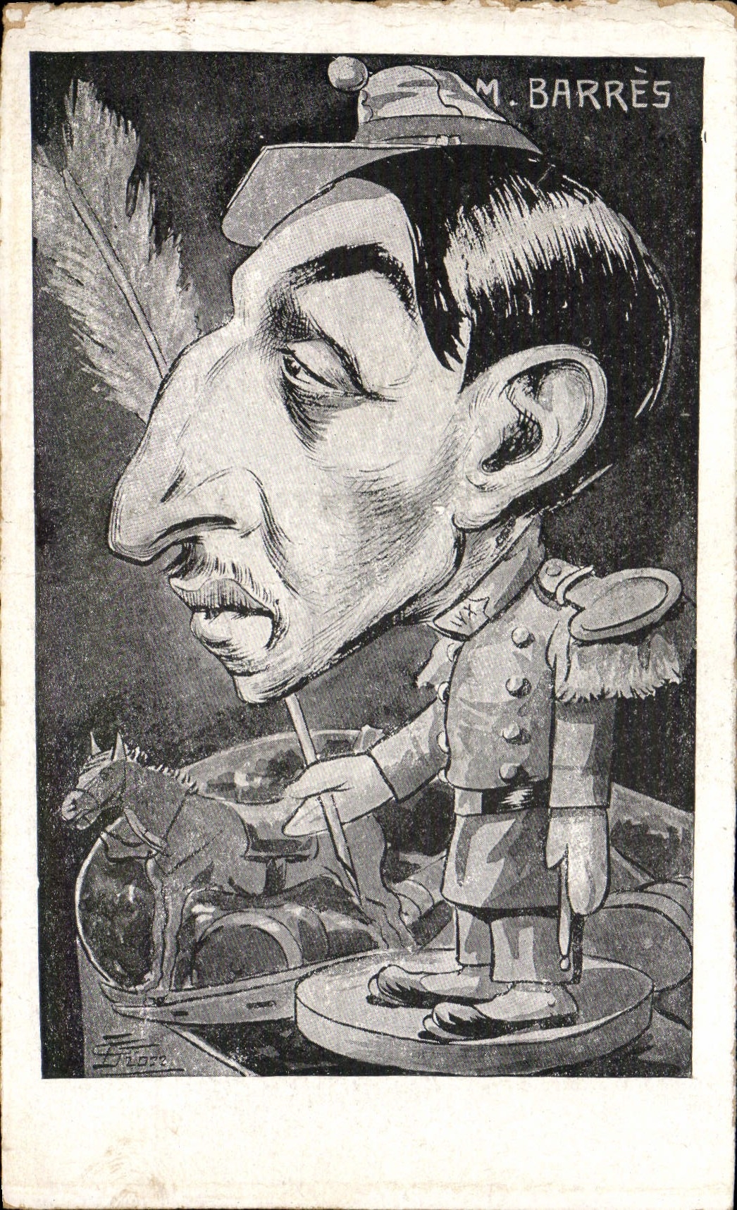 VINTAGE POSTCARD Political Satirist Bars Horse