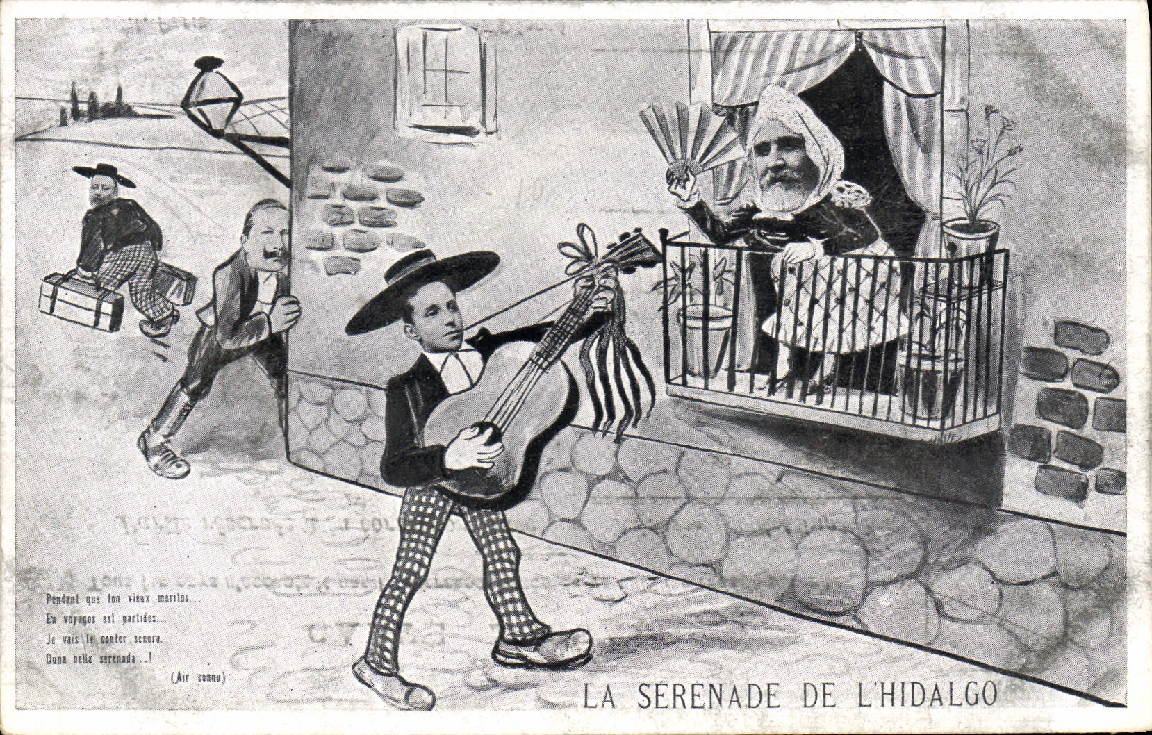 CPA Politique Satirique La serenade de l'Hidalho Alphonse XIII Loubet Espagne 