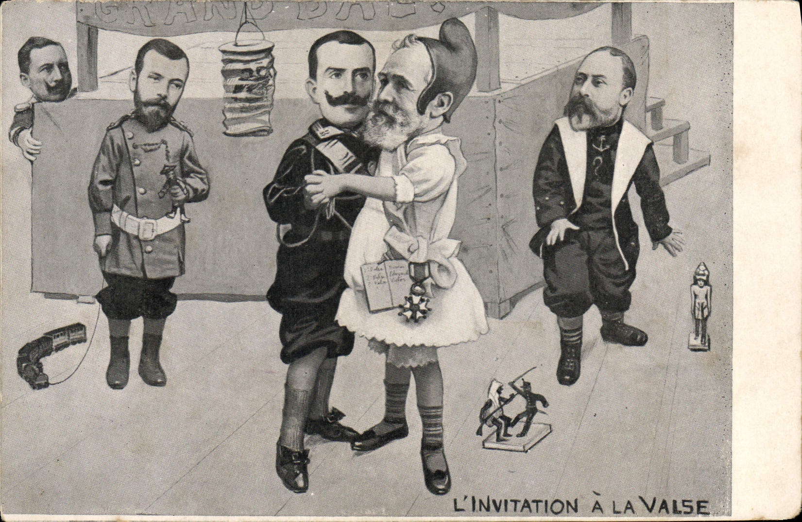 CPA Politique Satirique L'invitation a la valse 