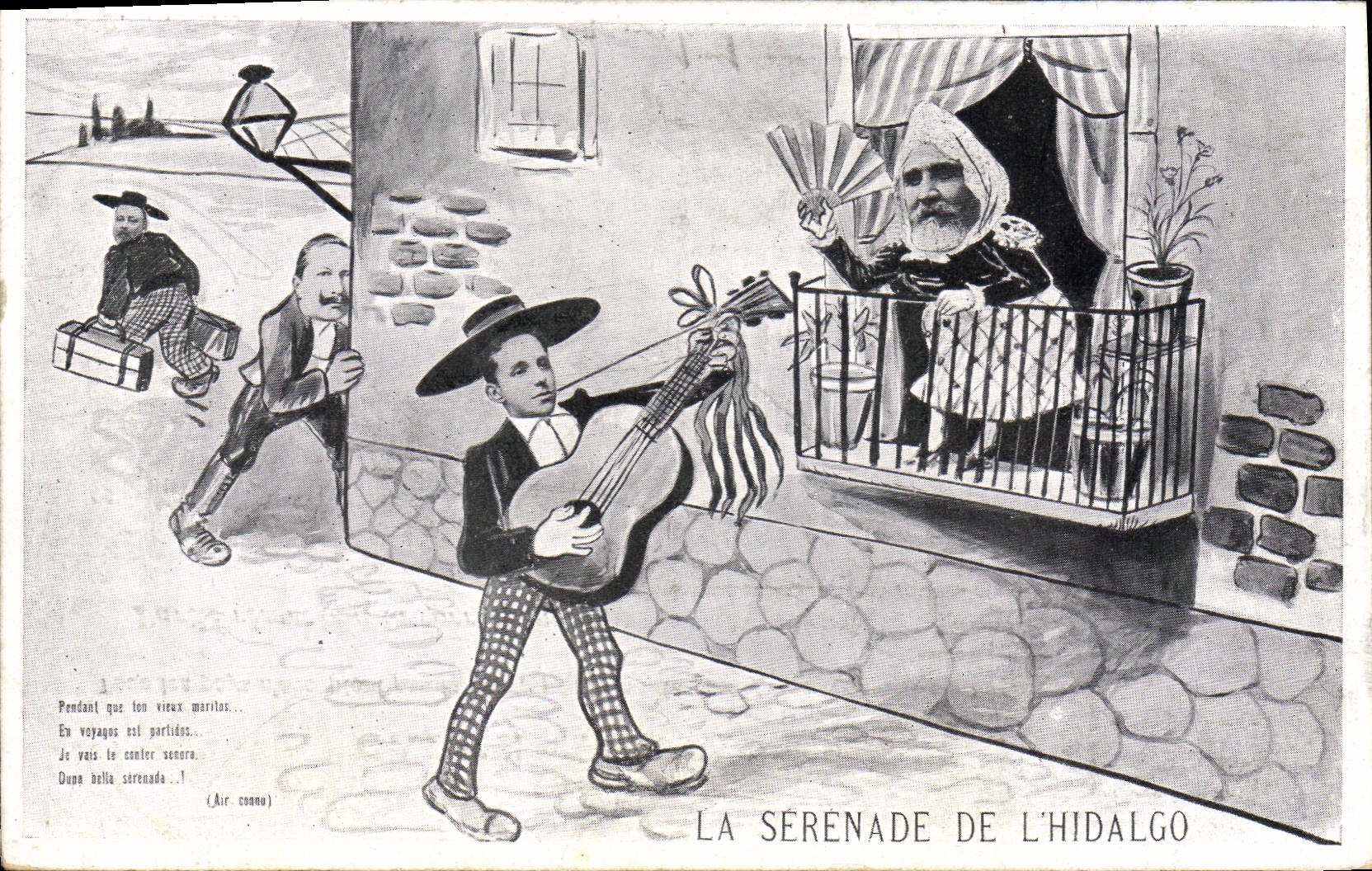 CPA Politique Satirique La serenade de l'Hidalgo Alphonse XIII Loubet