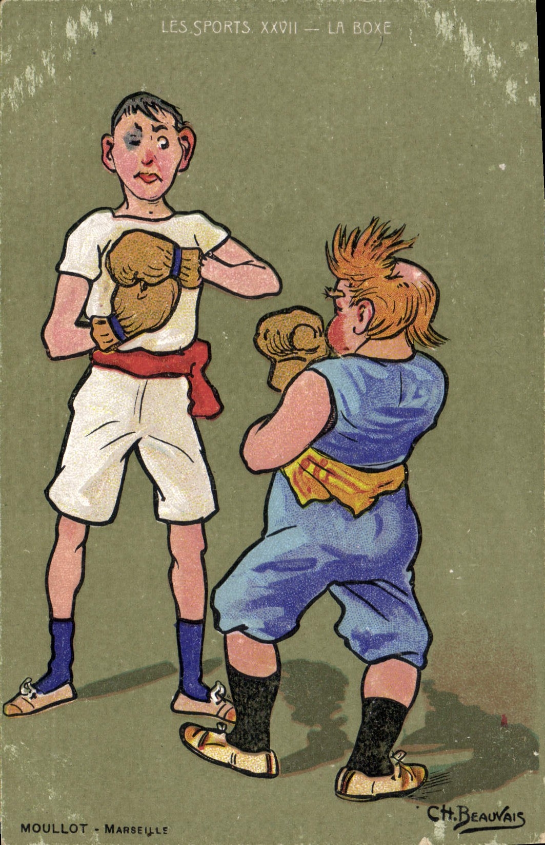 CPA Boxe Les sports XXVII Illustrateur Beauvais 