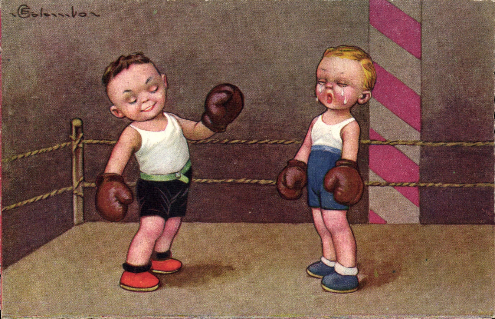 CPA Boxe Enfants illustrateur 