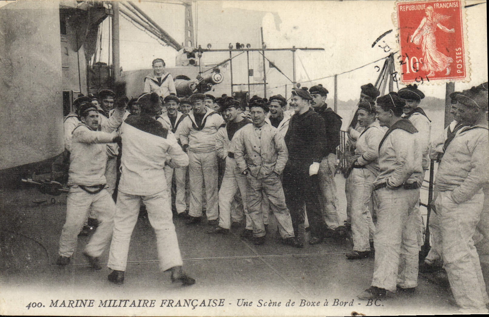 CPA Boxe Marine Une scene de boxe 