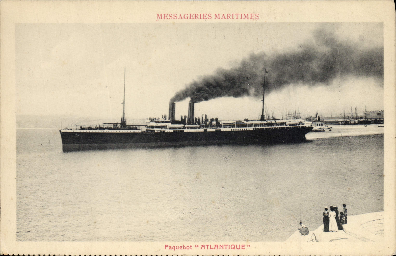 VINTAGE POSTCARD Atlantic Boat Steamer Maritime Transport