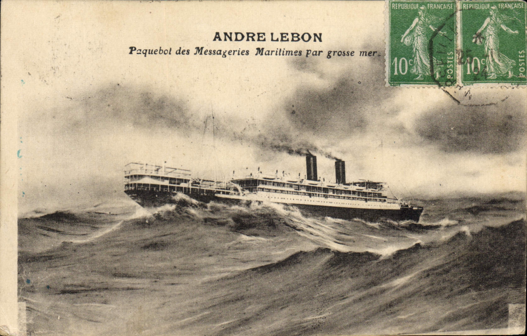 CPA Bateau Paquebot des Messageries Maritimes Andre Lebon