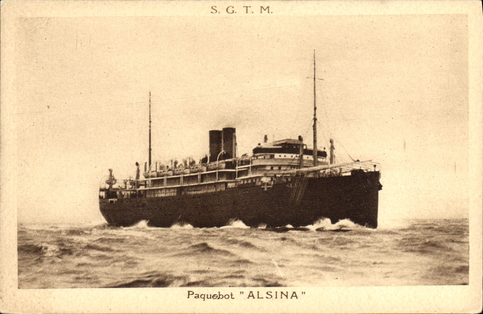 CPA Bateau Paquebot Alsina SGTM 