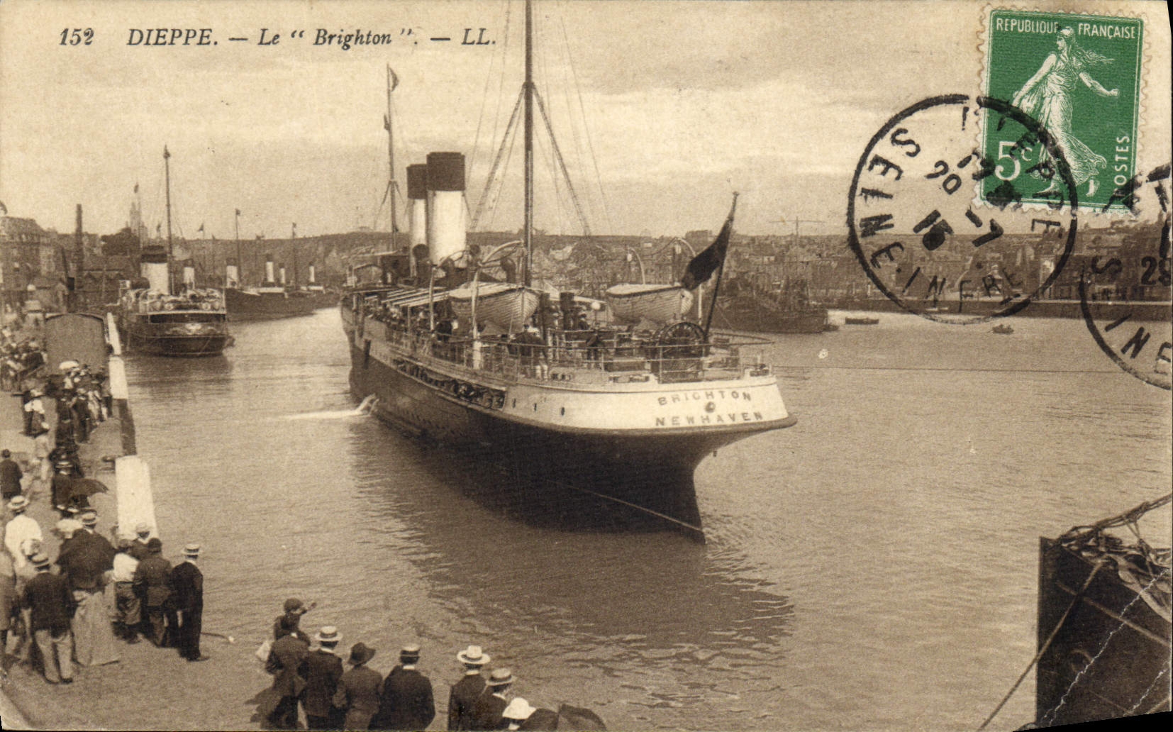 CPA Bateau Paquebot Dieppe Le Brighton