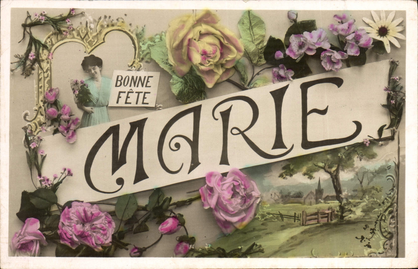 CPA Fantaisie Prenom Marie