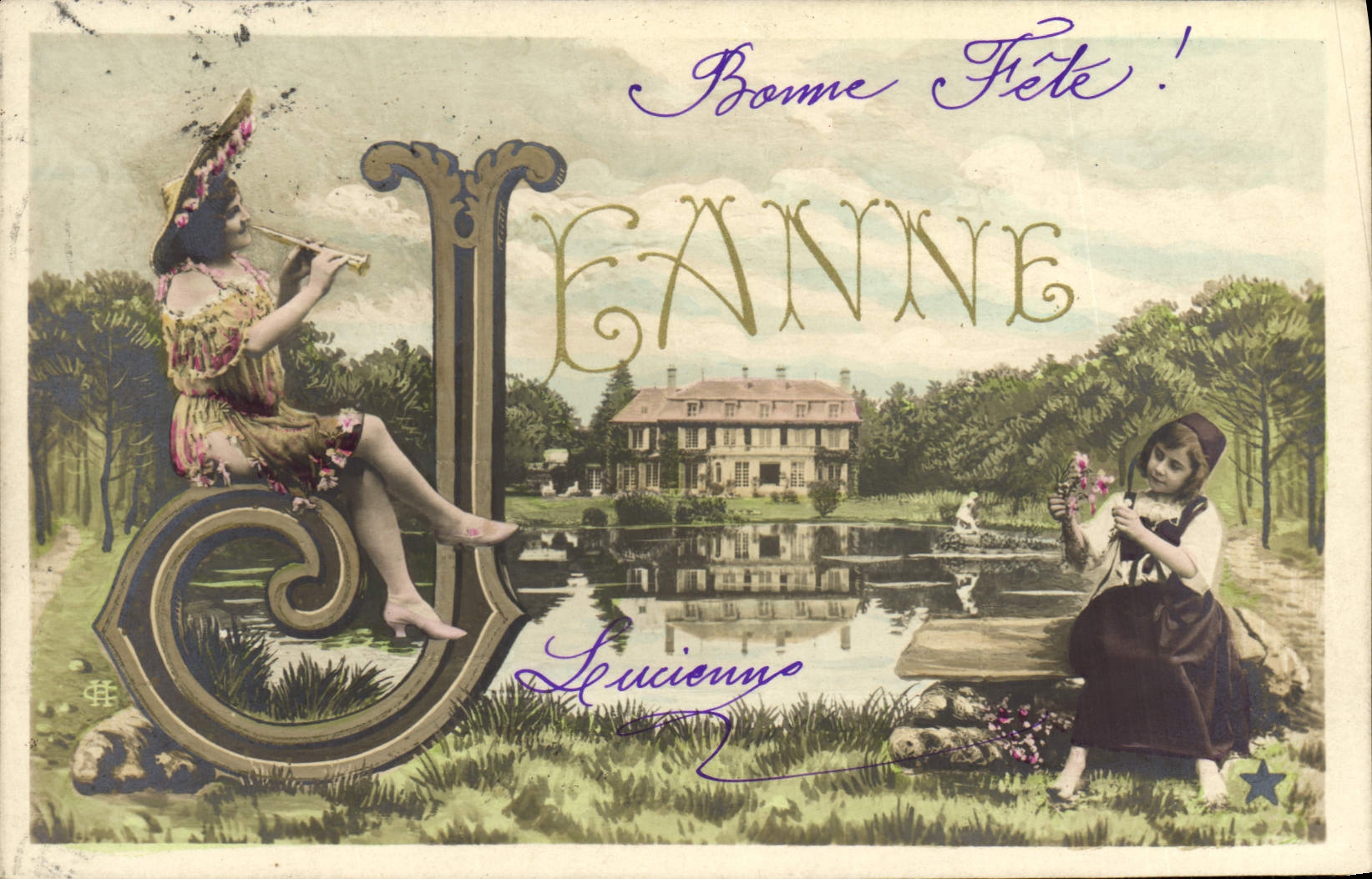 CPA Fantaisie Prenom Jeanne 