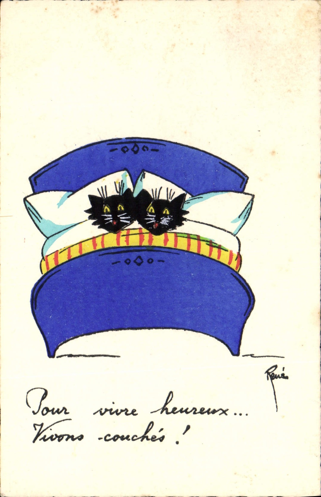 VINTAGE POSTCARD Illustrator Rene Cats