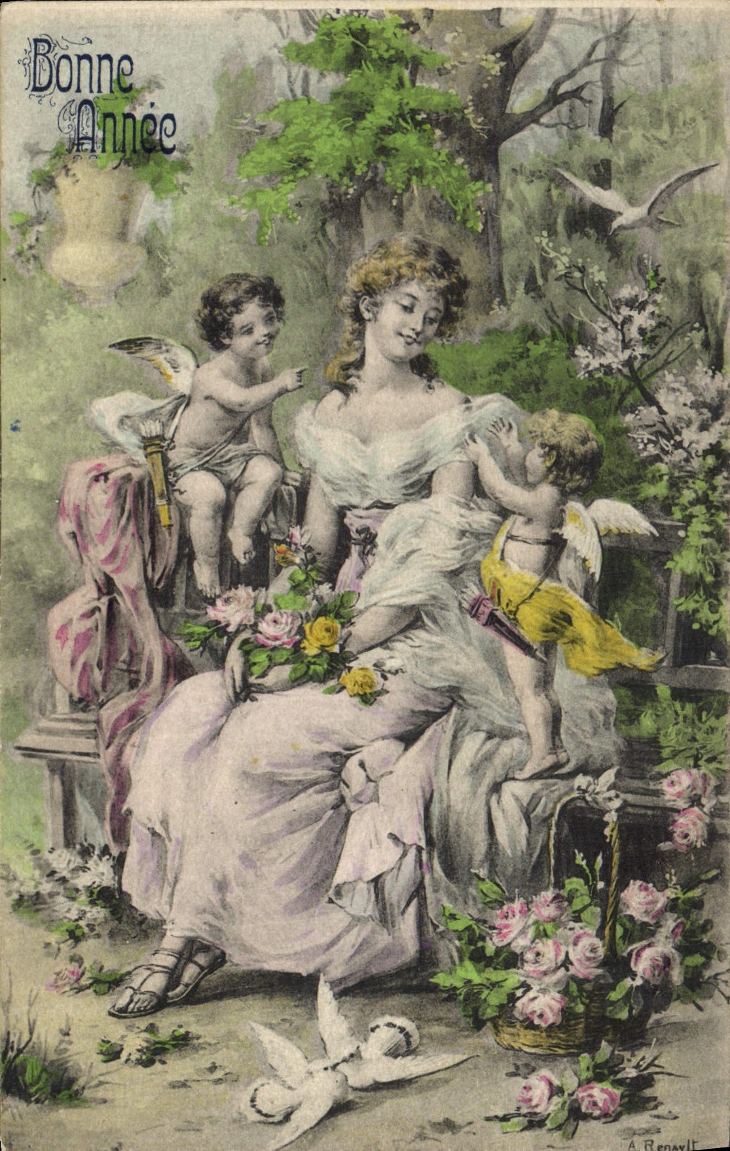 VINTAGE POSTCARD Illustrator Angel Angels