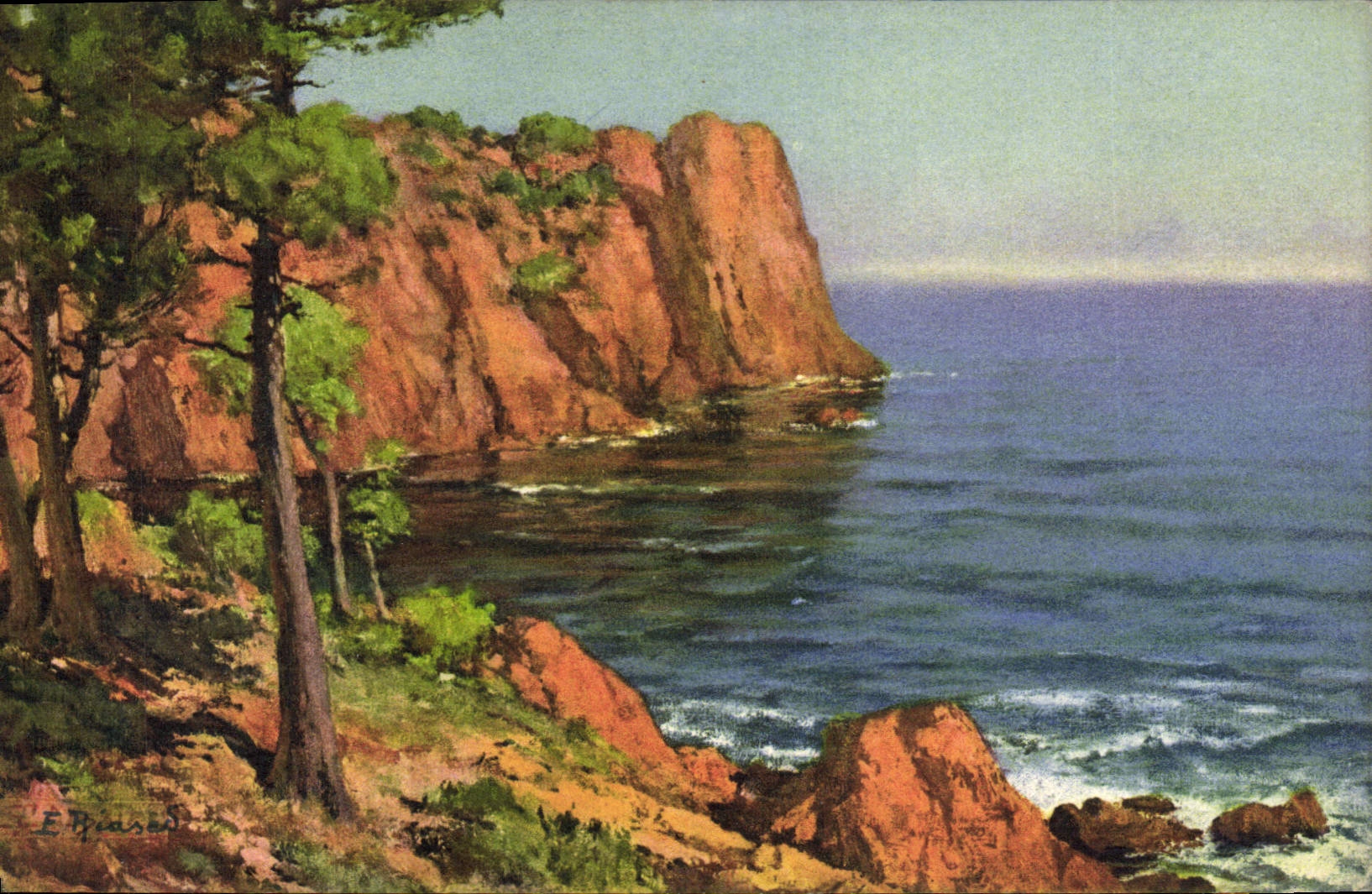 VINTAGE POSTCARD Illustrateur Creek has Trayas