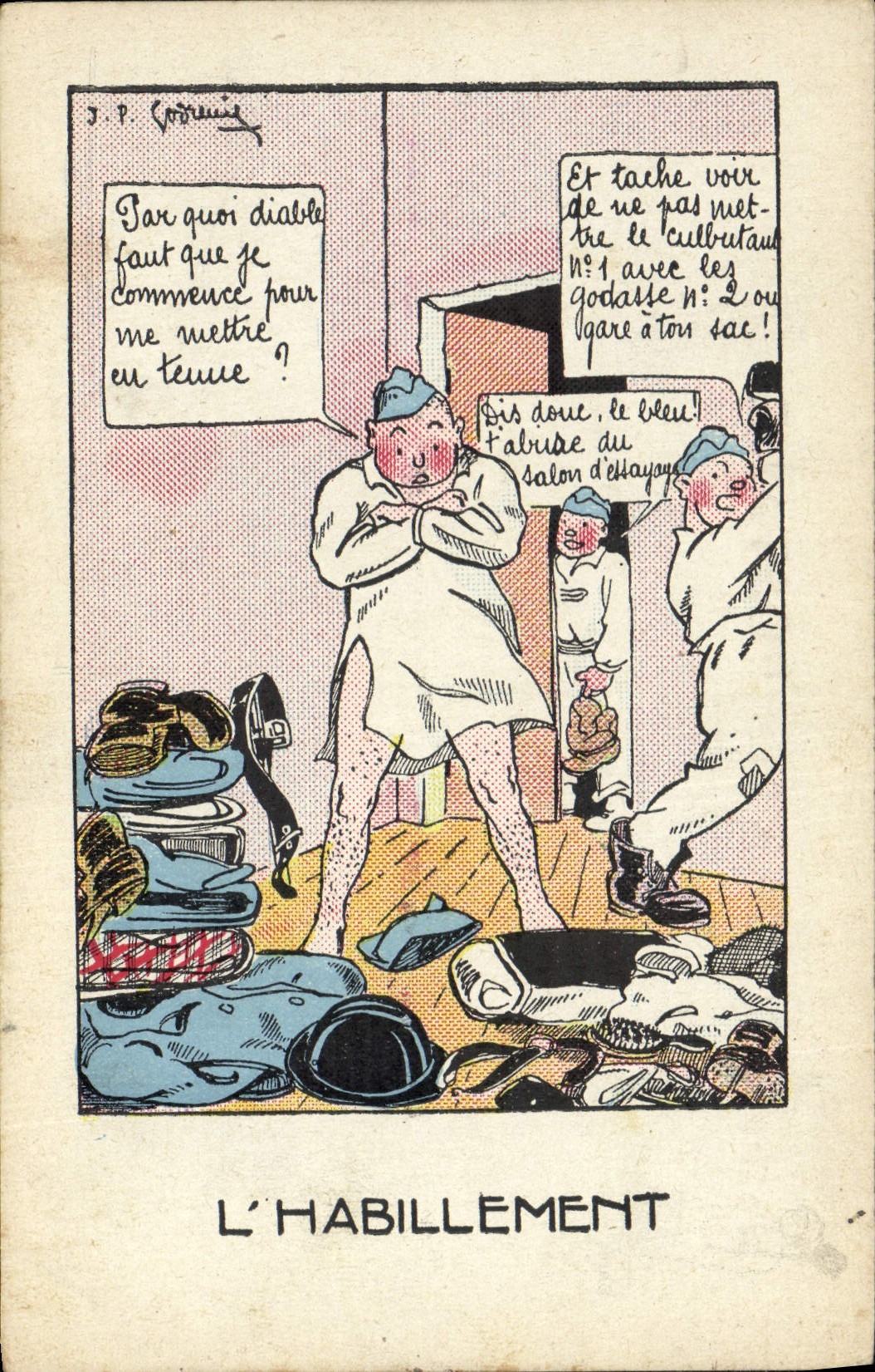 CPA Fantaisie Militaria L'habillement