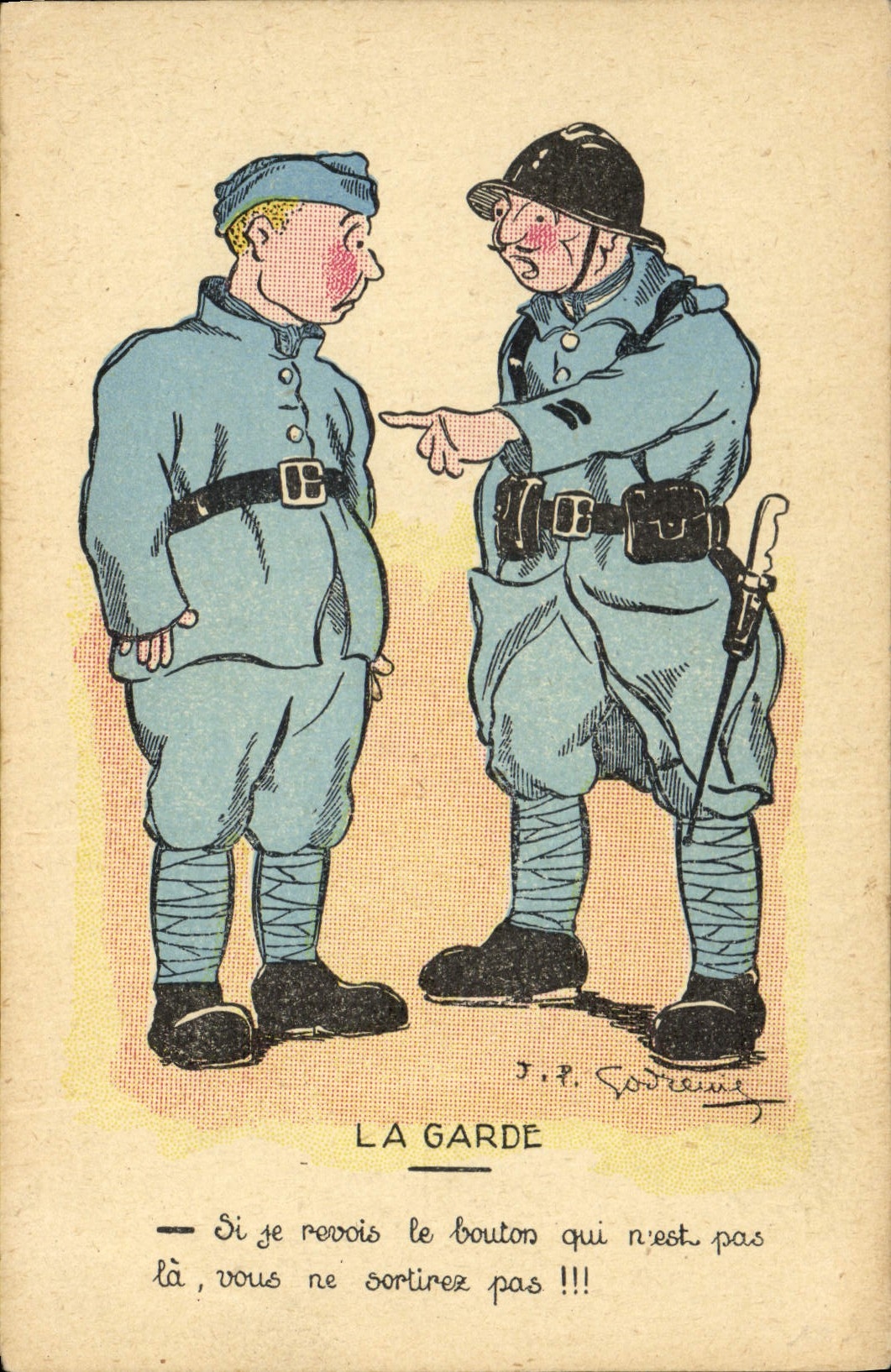 CPA Fantaisie Militaria La garde