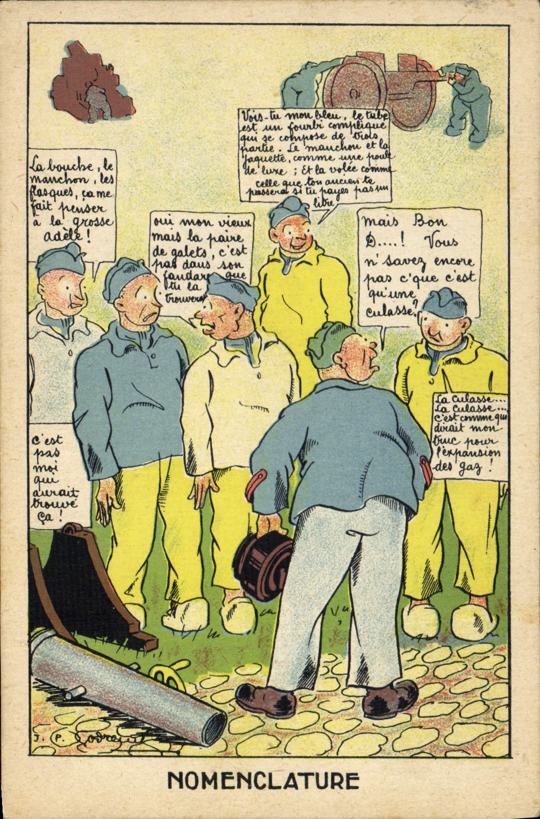 CPA Fantaisie Militaria Nomenclature