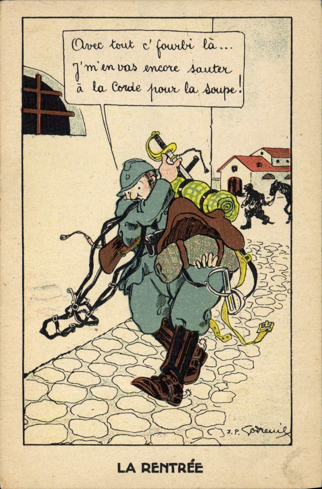CPA Fantaisie Militaria La rentree