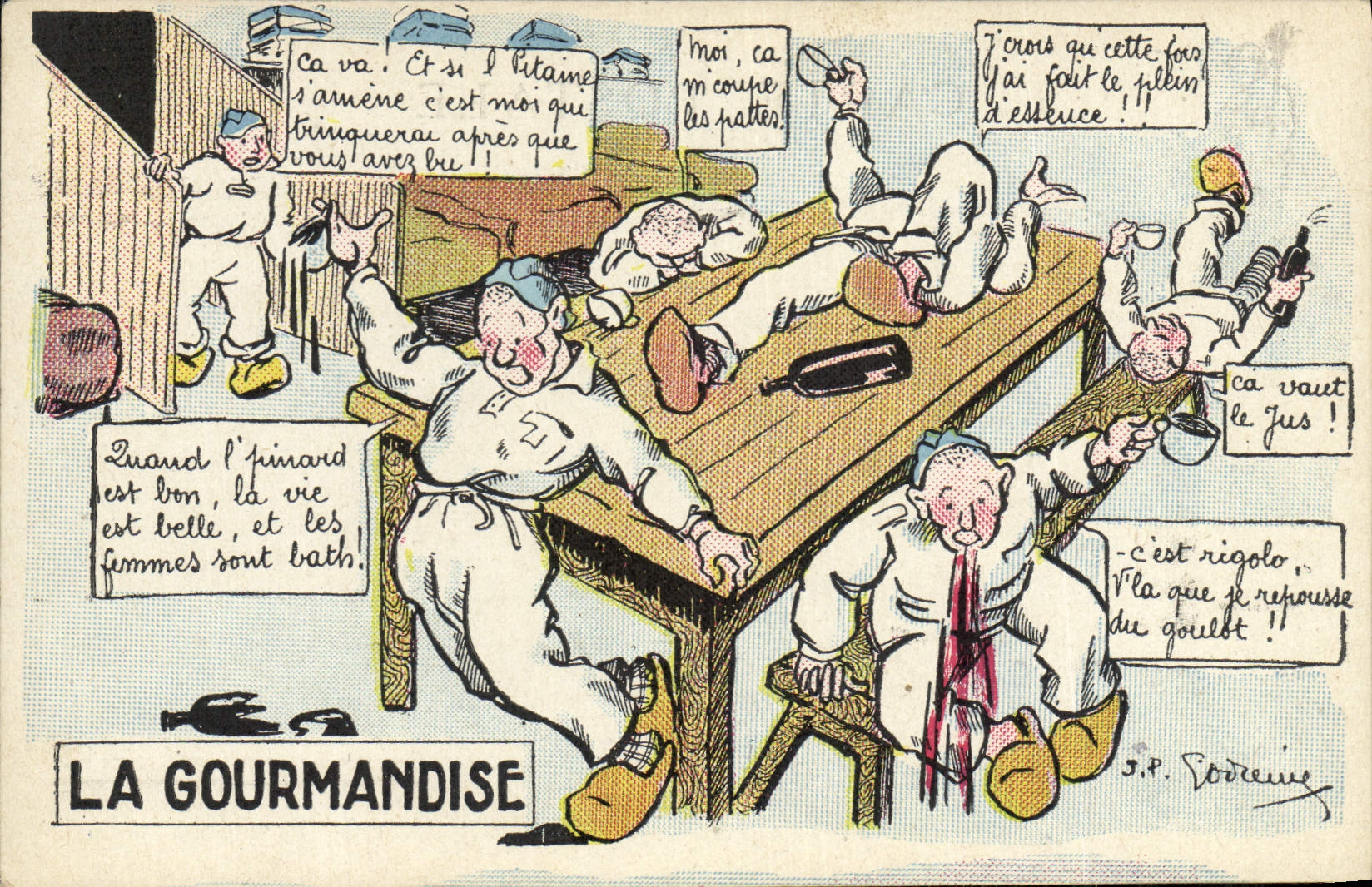 CPA Fantaisie Militaria La gourmandise