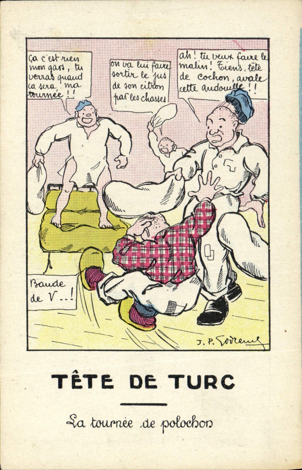 CPA Fantaisie Militaria Tete de turc Le tournee de polochon 