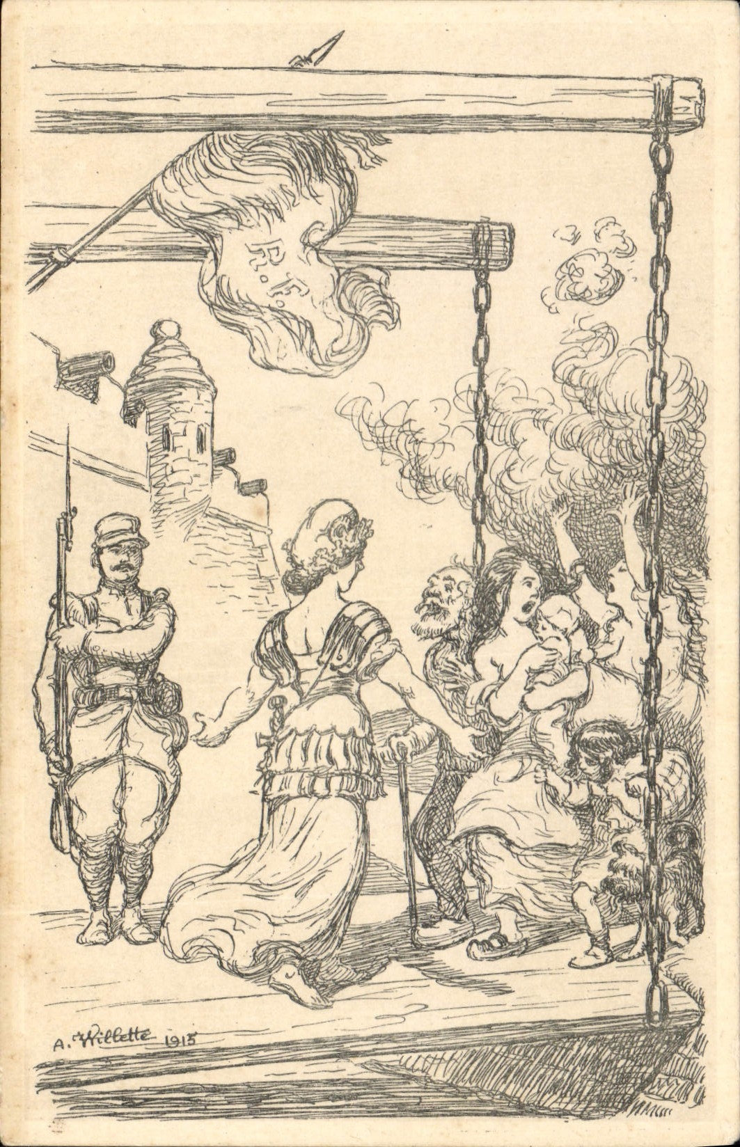 CPA Fantaisie Militaria Marianne 