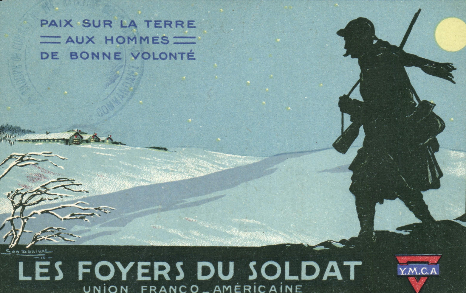 CPA Fantaisie Militaria Les foyers du soldat YMCA Union Franco americaine